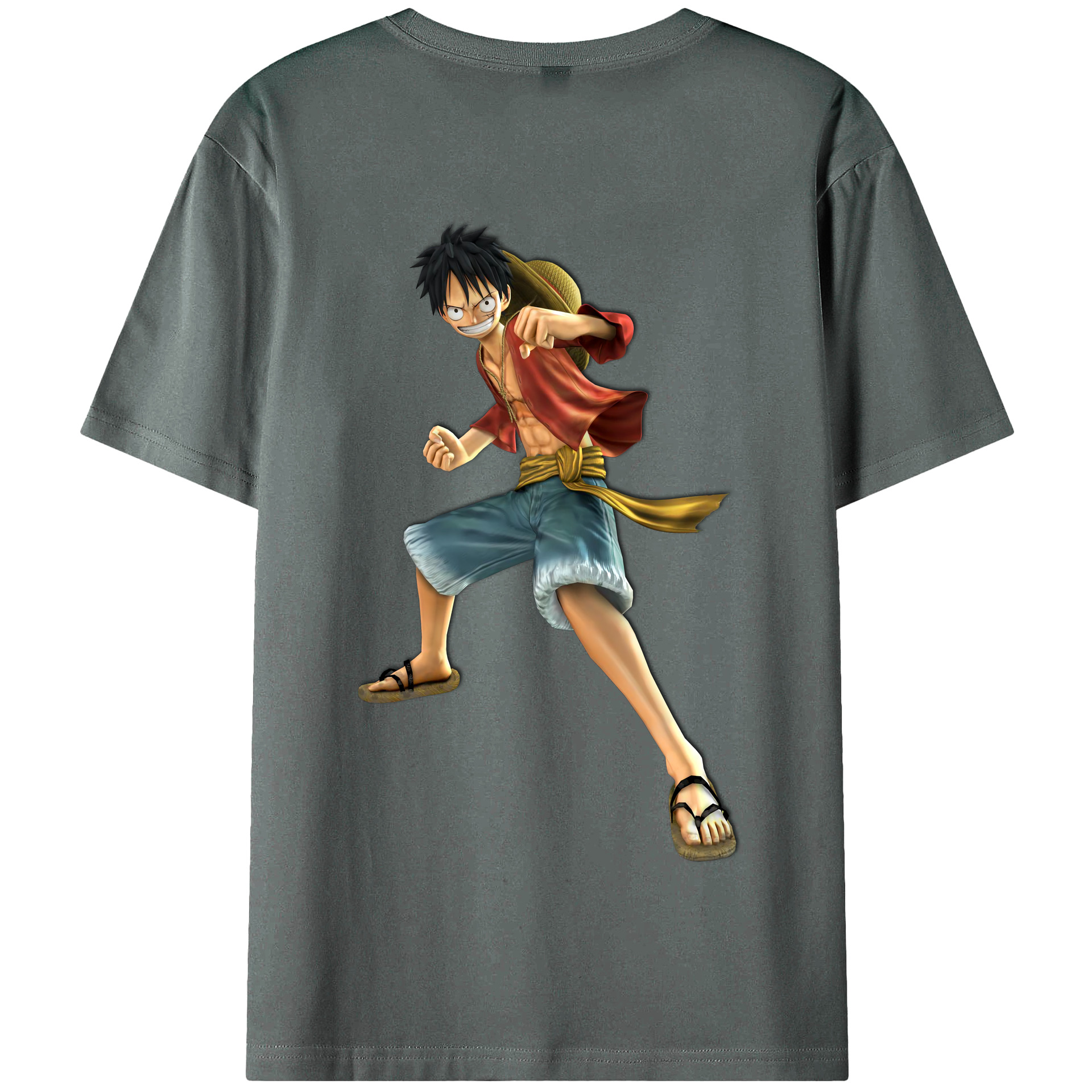 ワンピース モンキー・D・ルフィ ONE PIECE Monkey D. Luffy 綿100％半袖Tシャツ（背面プリント）